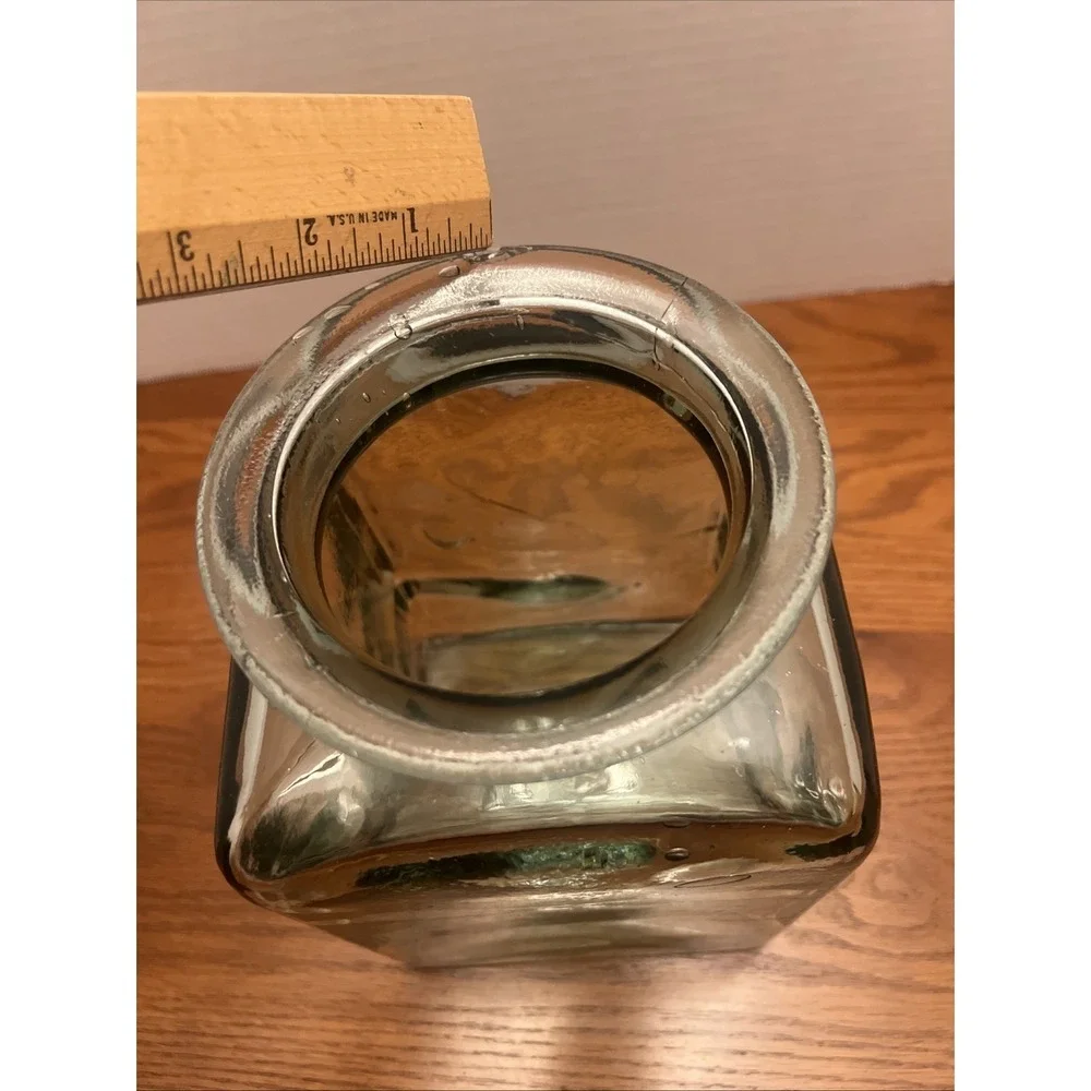 Vintage Green Glass Apothecary Jar 9